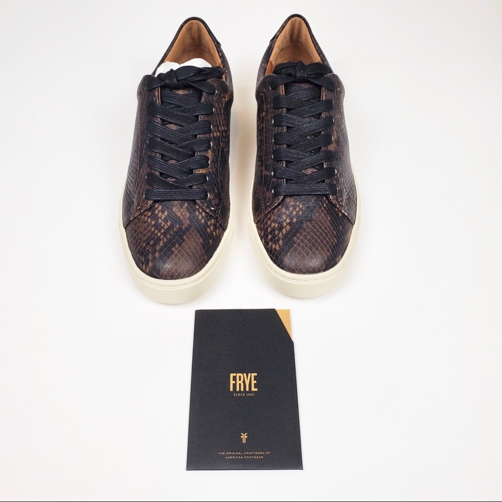 Frye Snake Embossed Leather Lace Sneaker NWT